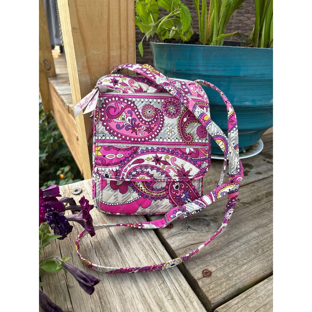 Vera Bradley Provencal Paisley Quilted Cotton Crossbody Bag Pink Purple Small